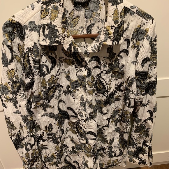 Crinkled Texture Paisley Blouse 1X NWOT, Never Worn - Picture 2 of 4